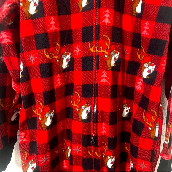 Buc-ee’s Unisex Size L/XL Onesie Beaver Hoodie/Tail Zip Up Pajama Lounge Pockets - Picture 4 of 11